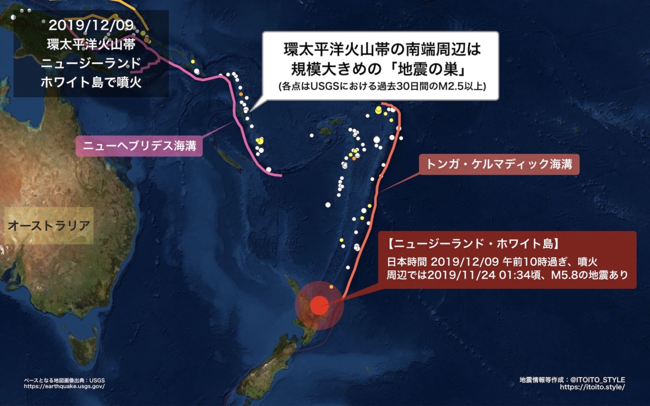 海外 ニュージーランド ホワイト島で噴火 19 12 09 Itoito Style