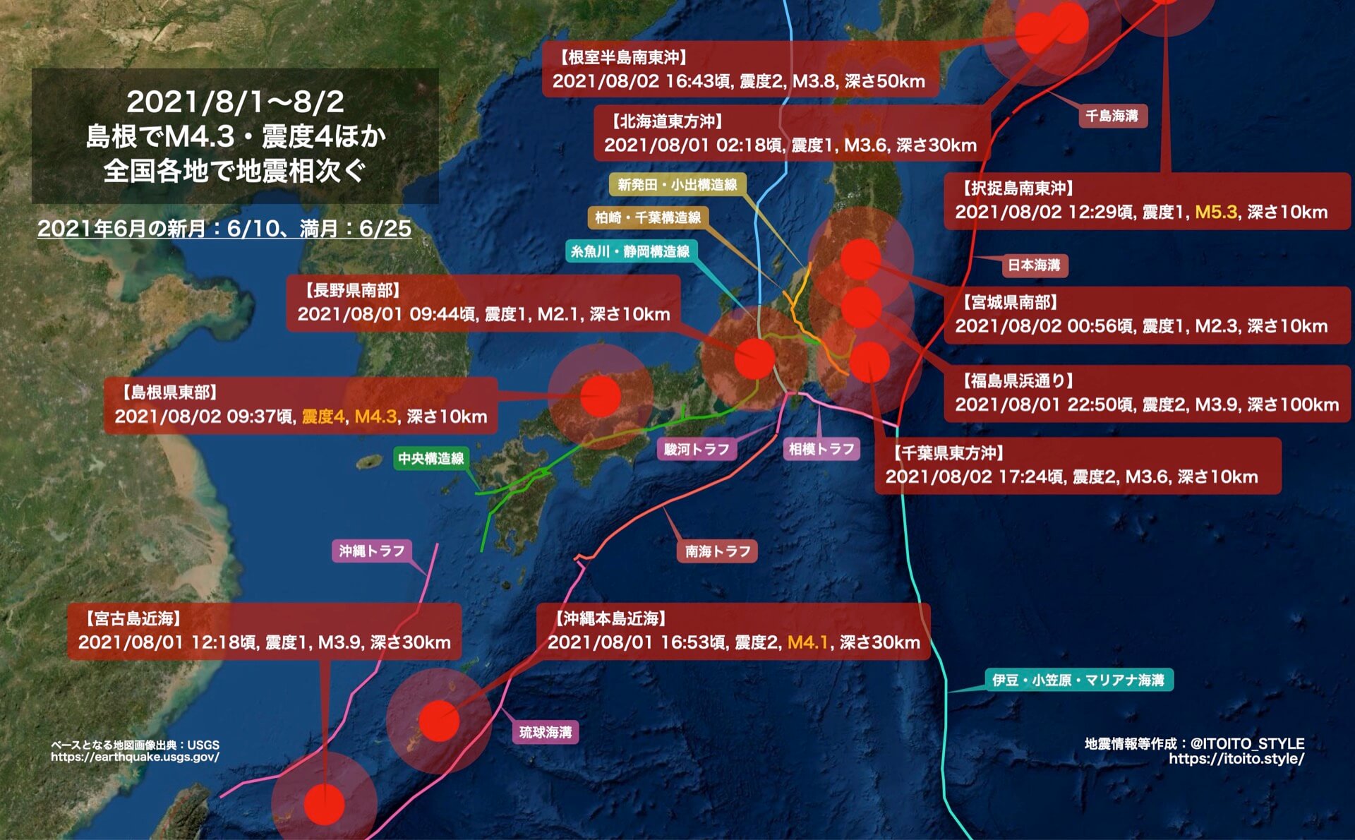 島根でm4 3 震度4ほか全国各地で地震相次ぐ 21 8 1 8 2 Itoito Style